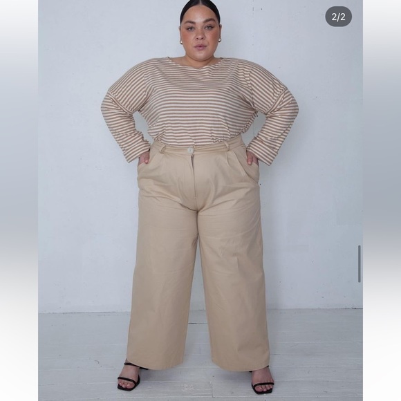 BOHEME twill trousers sand new size 4 - Picture 4 of 6